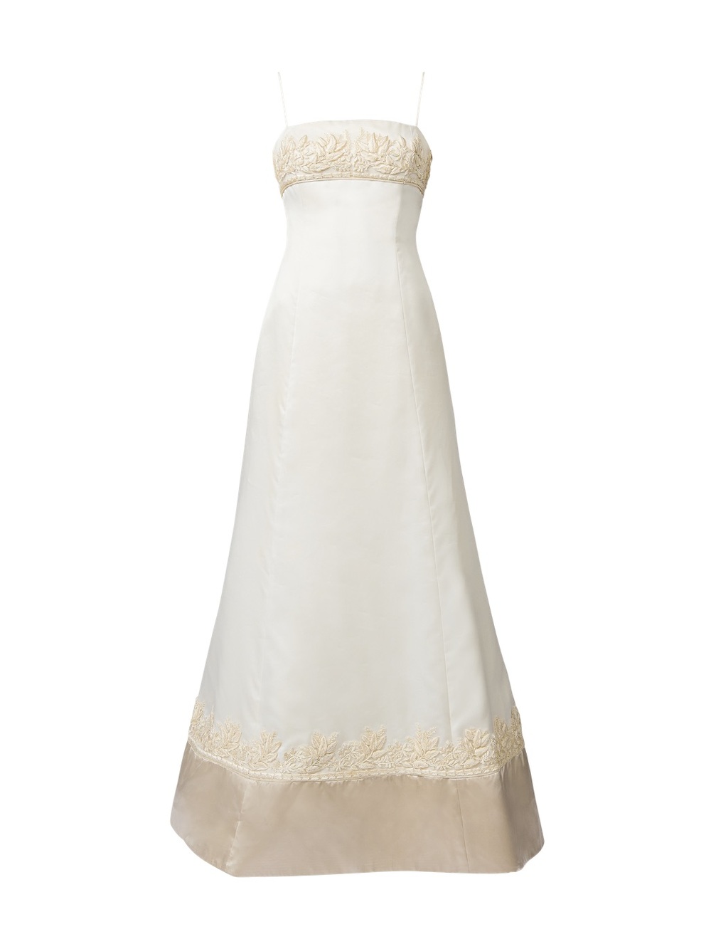 Vintage Vera Wang Organza A-Line Wedding Dress with Embroidered Hem